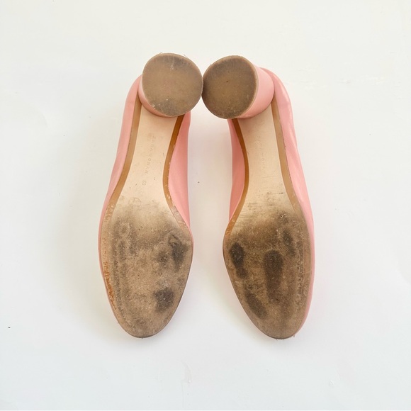 ZARA | BALLET SHOES GENUINE LEATHER ROUND TOE LOW PROFILE BLOCK KITTEN HEELS 38 - Picture 10 of 10